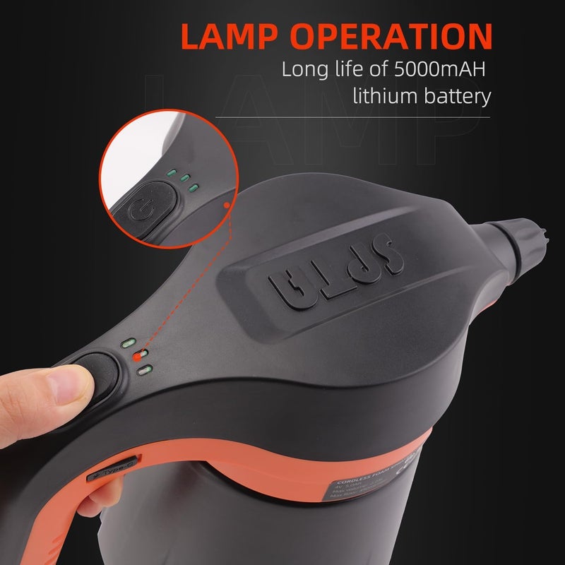 SPTA Pressure Foam Sprayer, 2.25L/76 oz Electric Pressurized Soap Sprayer Car Foam Sprayer, Cordless Pump Sprayer, Car Wash Pressure Washer Foamer with 500ML Shampoo for Detailing - Image 4